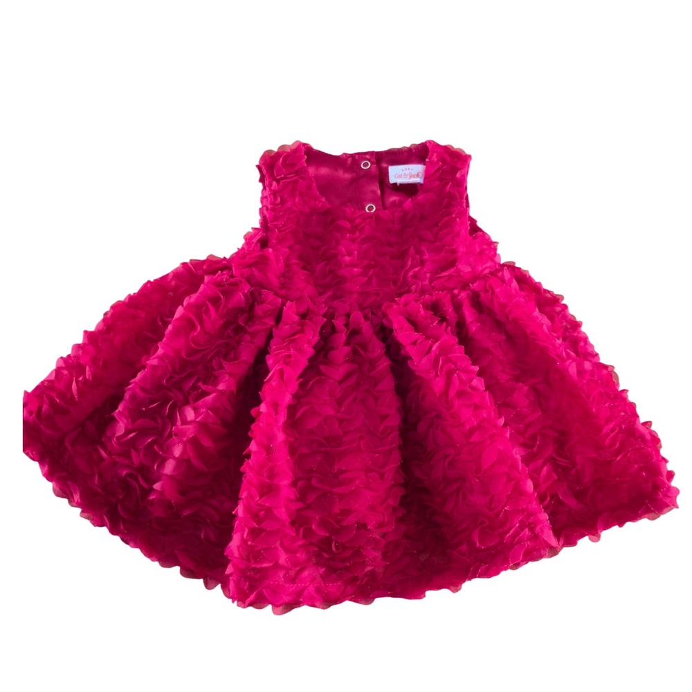 Baby Cat‎ & Jack Red 3D Rosette Sleeveless Special Occasion Dress 3-6M
